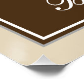 エレガント、ブラウン、フェイク金ゴールド95番目の誕生日+名前 ポスター (コーナー)