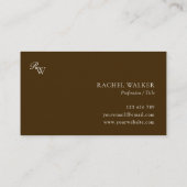 エレガント ブラウン モノグラム 名刺 (裏面)