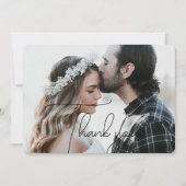 エレガント&ブラックモダンスクリプトありがとうフォトカード サンキューカード (正面)