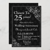 エレガント ブラック アニバーサリー 招待状 (正面/裏面)