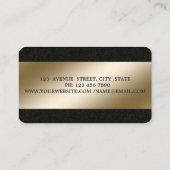 エレガント、ブラック、ゴールドのまつげ、メイクアップアーティスト 名刺 (裏面)