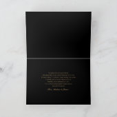 エレガント ブラック ゴールド アゲート アニバーサリー パーティー サンキューカード (内部)