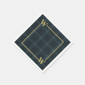 エレガント ブラック ゴールド ウィンドウペイン プライド モノグラム スタンダードカクテルナプキン (角)