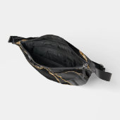 エレガント ブラック ゴールド グリッター アゲート マーブル ウォーターカラー ファニーパック (見開き)