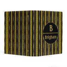 エレガント ブラック ゴールド ストライプ スプリット モノグラム