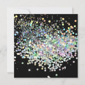 エレガント ブラック ゴールド パステル スポット バースデー 2 招待状 (裏面)