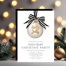 エレガント ブラック ゴールド ホリデー カクテルパーティー