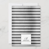 エレガント ブラック シルバー 25周年結婚記念日 招待状 (裏面)