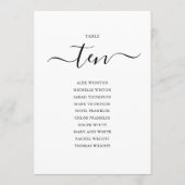 エレガント ブラック スクリプト テーブル ナンバー 10 席次表 招待状 (裏面)