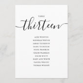 エレガント ブラック スクリプト テーブル ナンバー 13 席次表 招待状 (裏面)