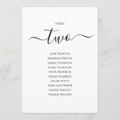 エレガント ブラック スクリプト テーブル ナンバー 2 席次表 招待状 (裏面)