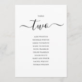 エレガント ブラック スクリプト テーブル ナンバー 2 席次表 招待状 (正面)