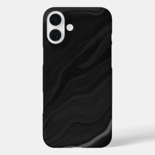 エレガント ブラック ストーン 大理石柄 iPhone 16 PLUSケース