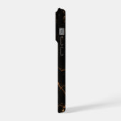 エレガント ブラック ストーン 大理石 パターン iPhoneケース (左側面)
