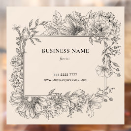 エレガント ブラック ベージュ フローラル ボーダー ネイル ヘア サロン ウィンドウサイン