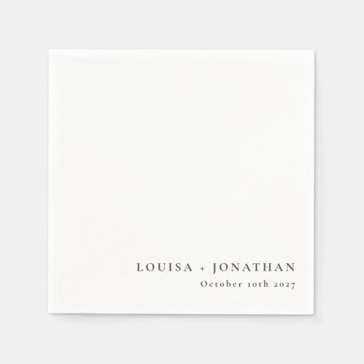 エレガント ブラック ホワイト トレンディ ミニマル カスタム スタンダードカクテルナプキン (正面)