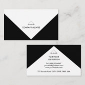 エレガント ブラック＆ホワイト 名刺 (正面/裏面)