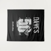 エレガント ブラック 50歳の誕生日パーティー タペストリー (正面(横))