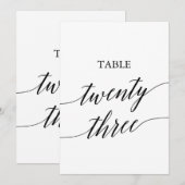 エレガント ブラック 5x7 プリント テーブル ナンバー 23 招待状 (正面/裏面)
