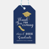 エレガント ブルー ゴールド クラス 2025 卒業感謝祭 ギフトタグ (裏面)