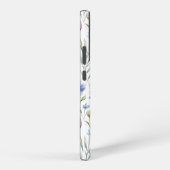 エレガント ブルー パープル 水彩 野の花 SAMSUNG GALAXYケース (右側面)