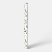エレガント ブルー パープル 水彩 野の花 SAMSUNG GALAXYケース (左側面)