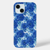 エレガント ブルー フラワー iPhoneケース Case-Mate iPhoneケース (裏面)