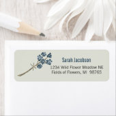 エレガント ブルー フローラル ボタニカル ステーショナリー ラベル (インサイチュ)