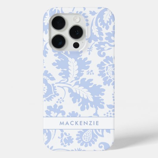 エレガント ブルー フローラル ボタニカル Case-Mate iPhoneケース (裏面)
