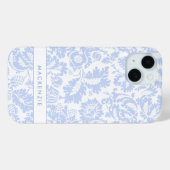エレガント ブルー フローラル ボタニカル Case-Mate iPhoneケース (裏面 (横))