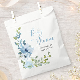 エレガント ブルー フローラル 男の子 Baby in Bloom シャワーパーティー  フェイバーバッグ