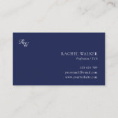 エレガント ブルー モノグラム 名刺 (裏面)