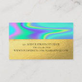 エレガント プロフェッショナル グリッター リップス ホログラフィック 名刺 (裏面)