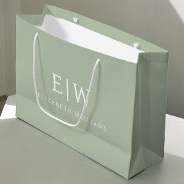 エレガント プロフェッショナル シンプル モノグラム ミニマリスト ラージペーパーバッグ