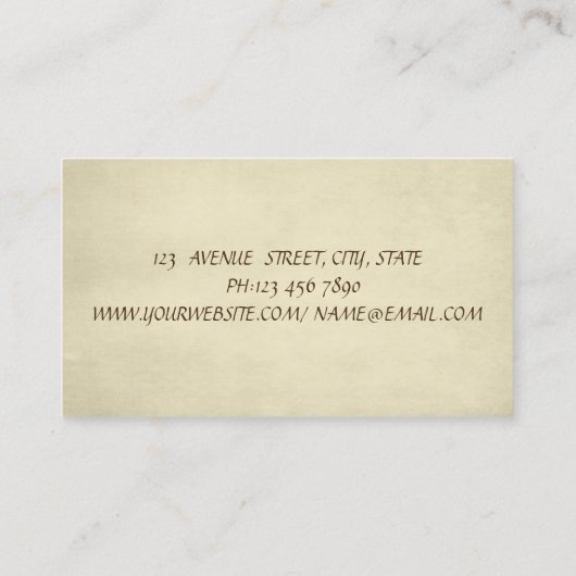 エレガント プロフェッショナル スタイリッシュ ヴィンテージ 名刺 (裏面)