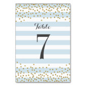 エレガント ベイビーブルー ゴールド コンフェッティ パーティー ウェディング テーブルナンバー (正面)