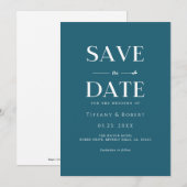 エレガント ベイ ブルー ホワイト ミニマル モダン シンプル 招待状 (正面/裏面)