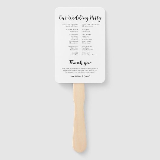 エレガント ベスト デイ エバー ウェディング タイムライン プログラム ハンドファン (裏面)