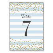 エレガント ベビーブルー ゴールド コンフェッティ パーティー ウェディング テーブルナンバー (正面)