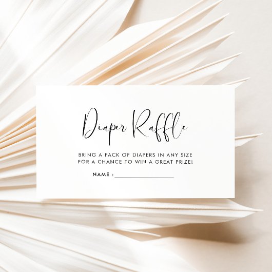 エレガント&ベビーモダンシャワーおむつラッフルカード エンクロージャーカード