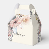エレガント、ベージュ＆パステル ボーホー ブライダルシャワー フェイバーボックス (裏面サイド)