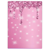 エレガント ホットピンク グリッター ドリップ クリップボード (裏面)