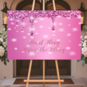 エレガント ホットピンク グリッター ドリップ ブライズメイド アクリルサイン