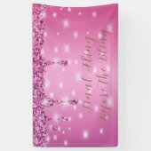 エレガント ホットピンク グリッター ドリップ ブライズメイド 横断幕 (縦)