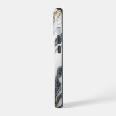 エレガント ホワイト ゴールド マーブル iPhone 15ケース (左側面)