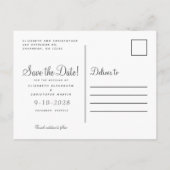 エレガント ボタニカル ゴールド グリーンネリー ローズ シック ホワイト 案内ポストカード (裏面)