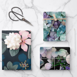 エレガント ボタニカル ラッピングペーパーシート