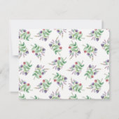 エレガント ボタニック ベリー ブライダル シャワー レシピ カード (裏面)