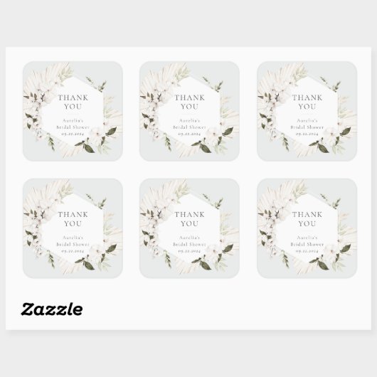 エレガント ボヘミアンフラワー スクエアシール (シート)