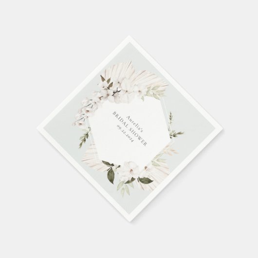 エレガント ボヘミアンフラワー スタンダードカクテルナプキン (角)